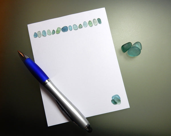 Aqua Sea Glass Note Pad