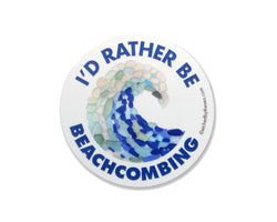 I'd Rather Be Beachcombing Wave Sticker - Phone, Laptop, Bumper Sticker