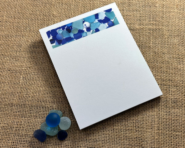 Blue Sea Glass and Marbles Note Pad