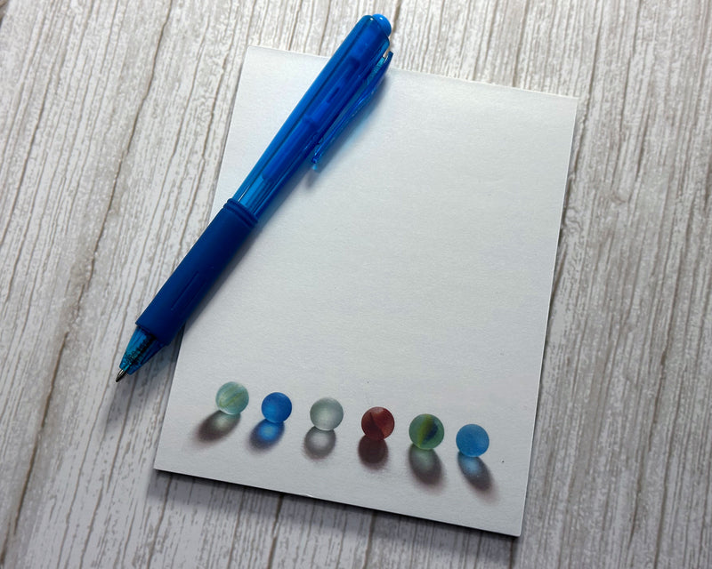 Sea Glass Marbles Note Pad