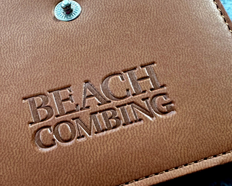 Beachcombing Square Pouch - Faux leather with metal snap, clear window, and metal ring