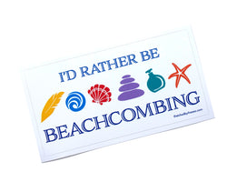 I'd Rather Be Beachcombing Icons Rectangle Bumper/Laptop Sticker